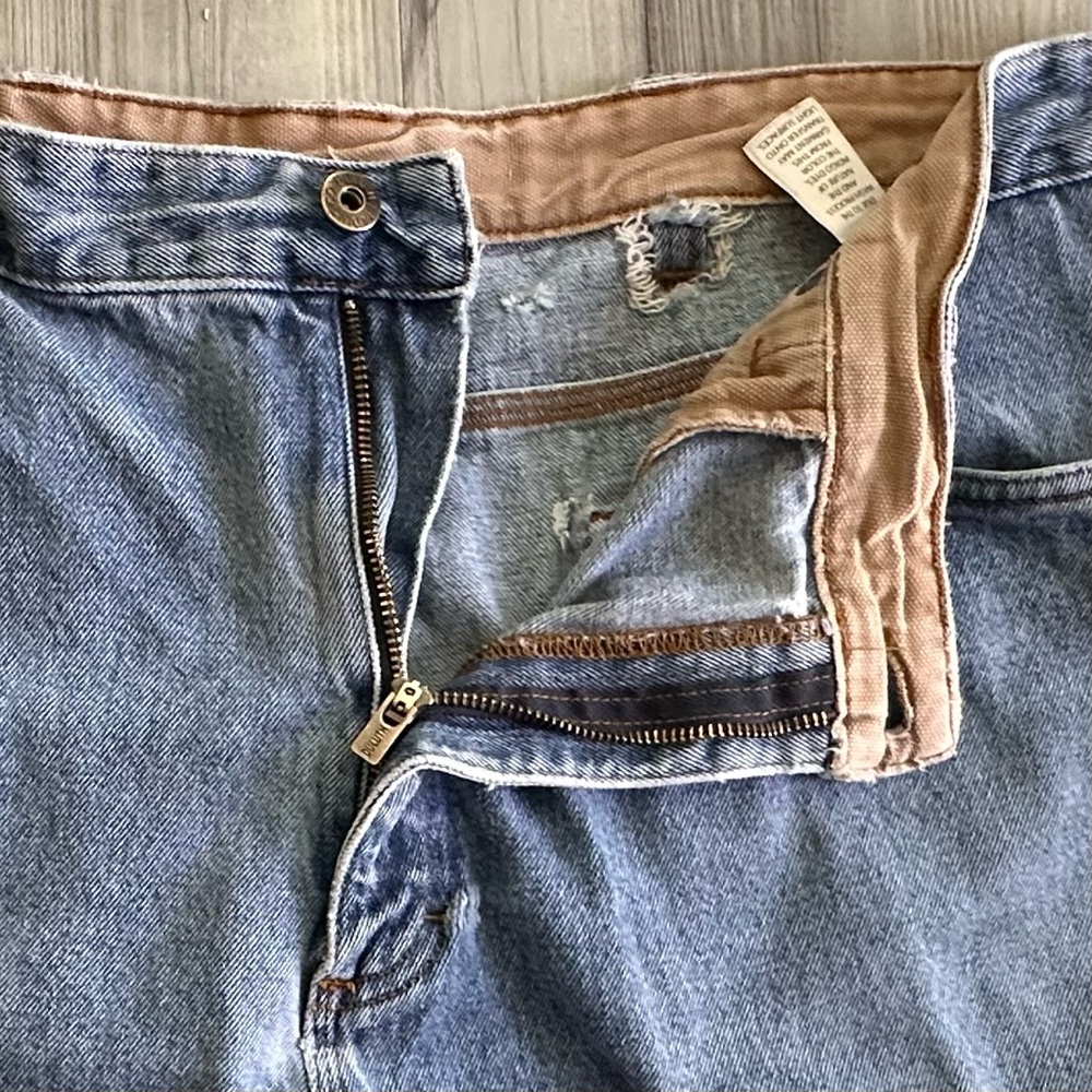 Duluth Trading Co Blue Jeans Size 44x31 Men's Medium Wash Relaxed Fit Natural - Picture 6 of 8
